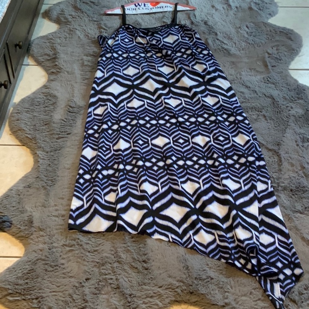 Navy and white shark bite strappy maxi dress